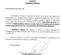 Convite para audiência Pública da Prefeitura Municipal